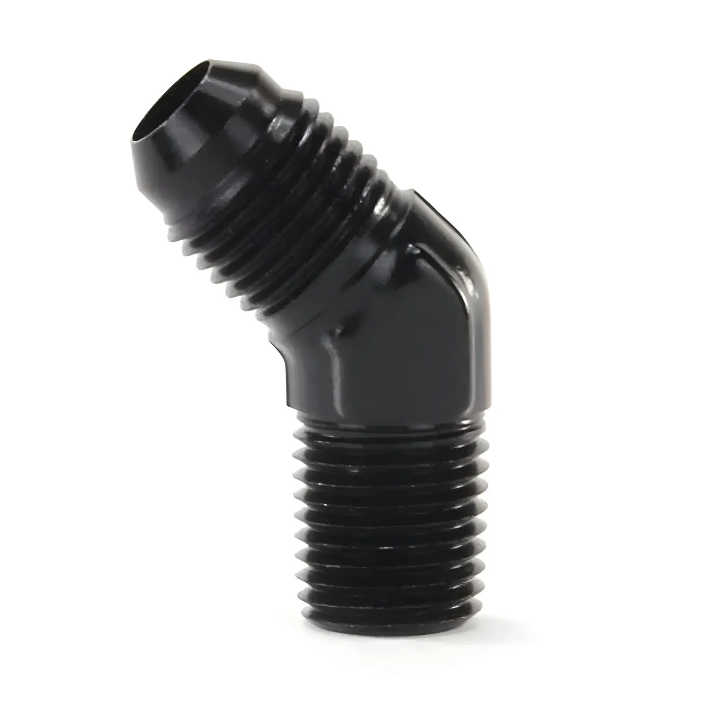 1/4" NPT x 6AN 45° Anodized Black
