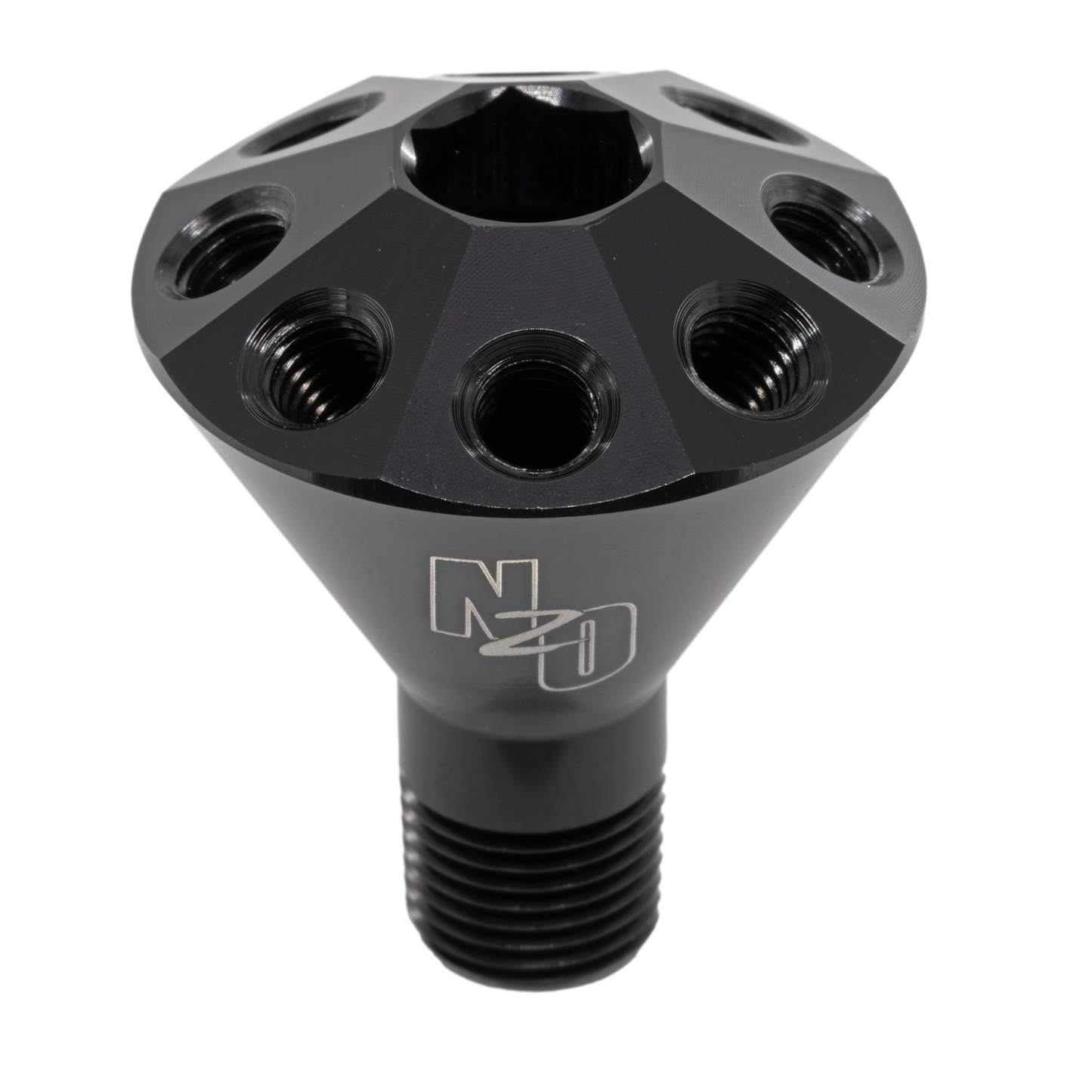 Nitrous Outlet 1 In 8 Out Showerhead Distribution Block (1/8" NPT Inlet, 10-32" Outlets)