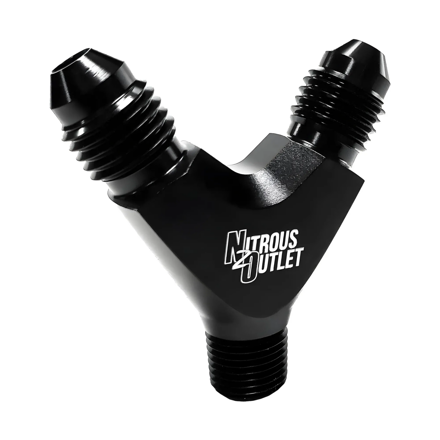 High Flow 1/8" NPT x 4AN x 4AN Y Fitting -Male/Male/Male
