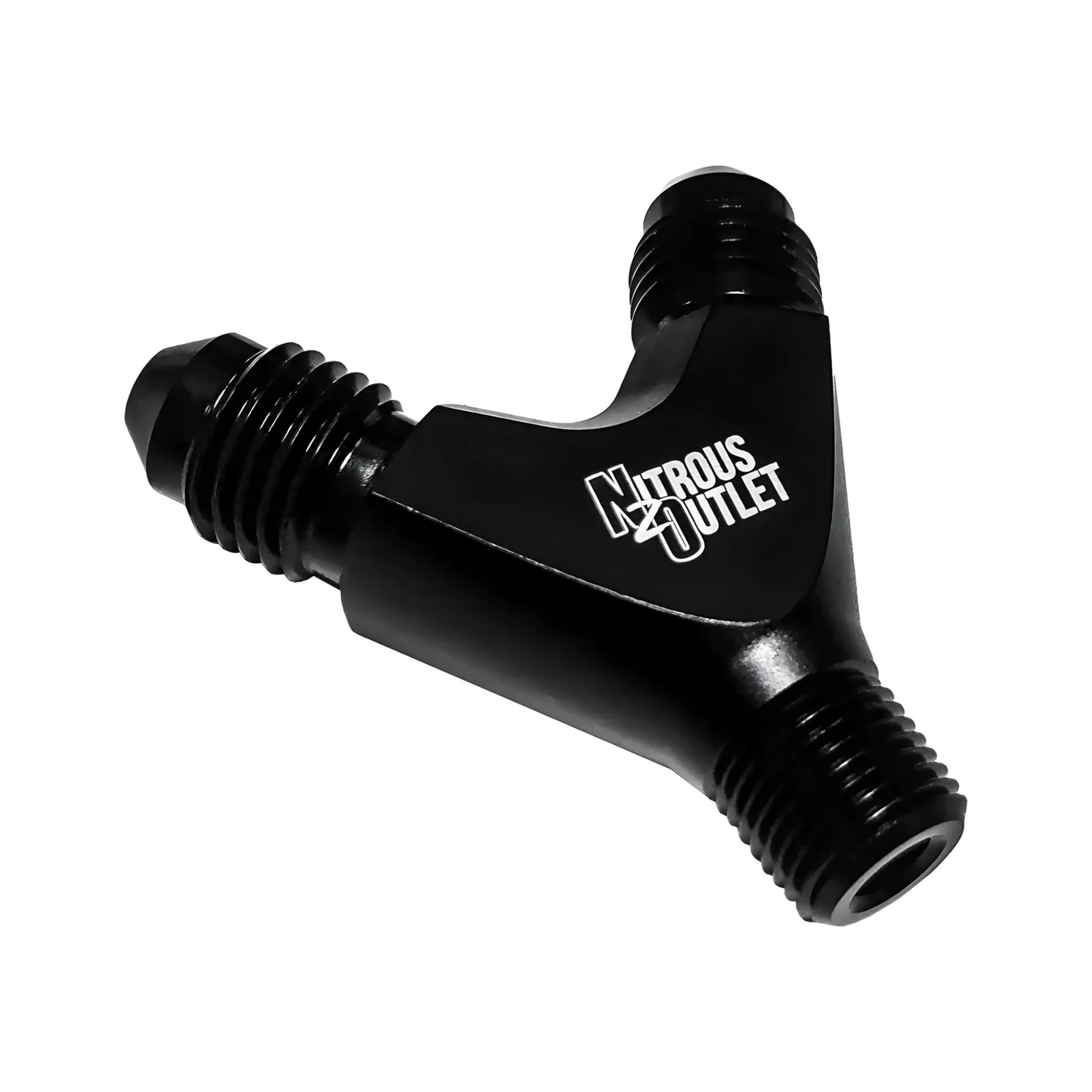High Flow 1/8" NPT x 4AN x 4AN Y Fitting -Male/Male/Male