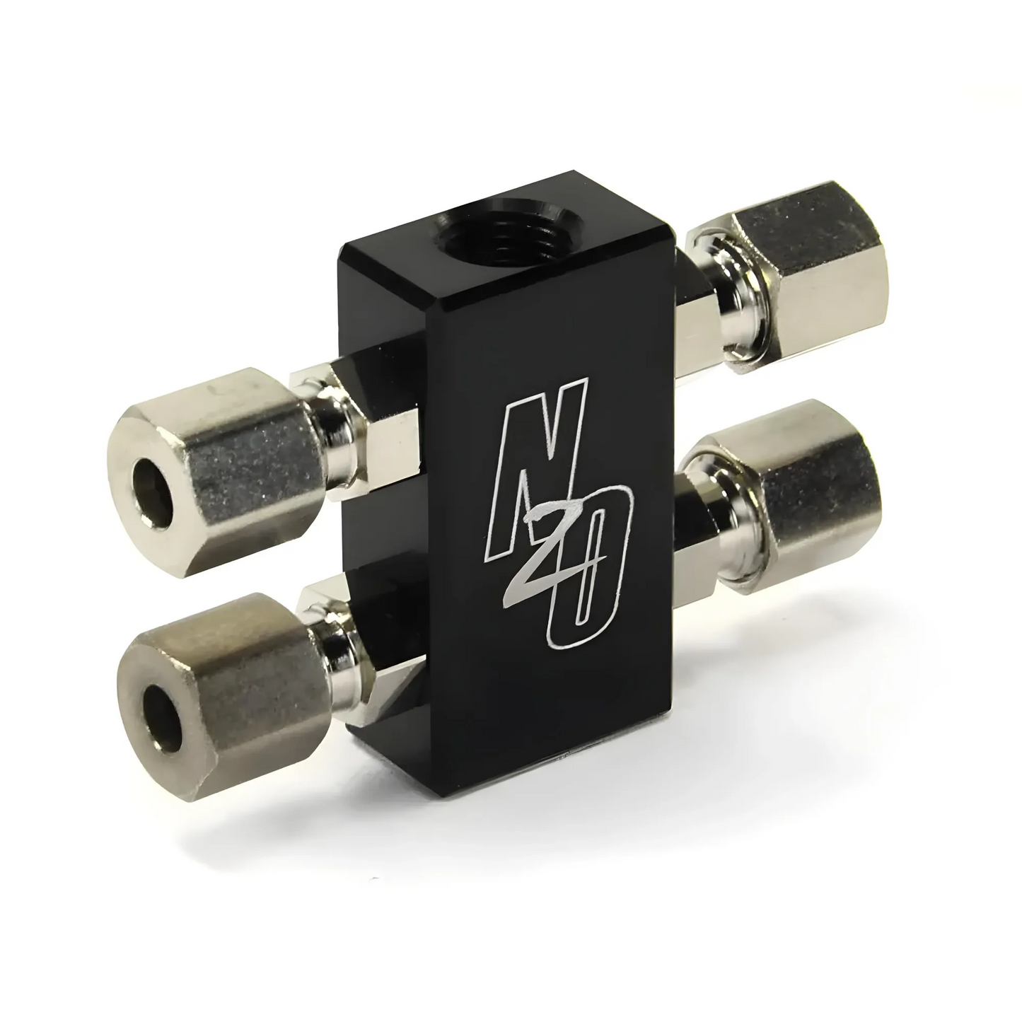 Compact Billet 2 in 4 Out Distribution Block With Compression Fittings