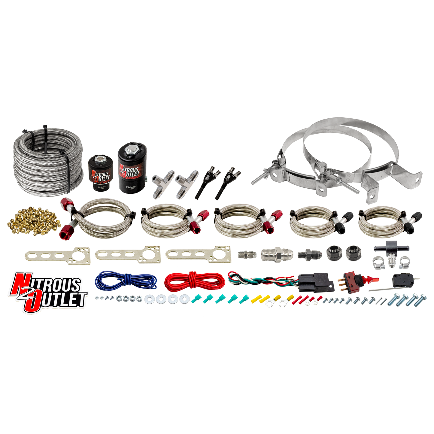 Universal EFI Dual Hydra Nozzle System - Gas/E85 (5-55psi)(100-250HP)