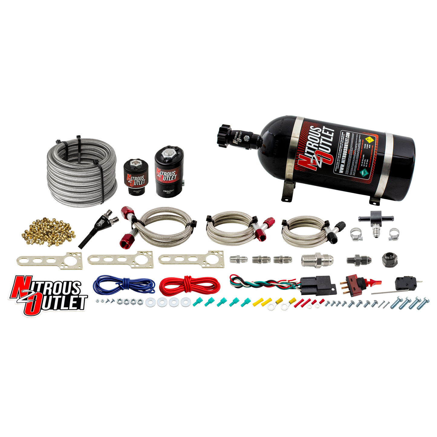 Universal EFI Single Hydra Nozzle System - Gas/E85 (5-55psi)(50-250HP)