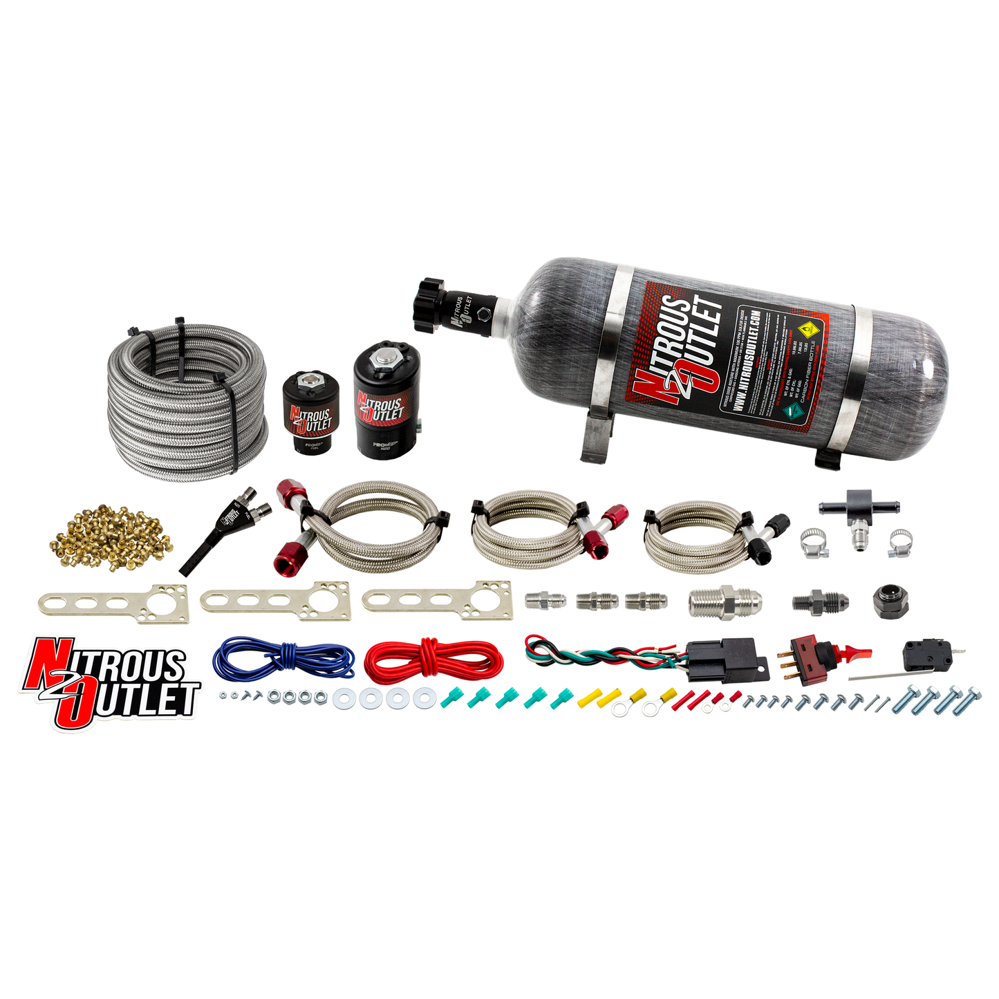 Universal EFI Single Hydra Nozzle System - Gas/E85 (5-55psi)(50-250HP)