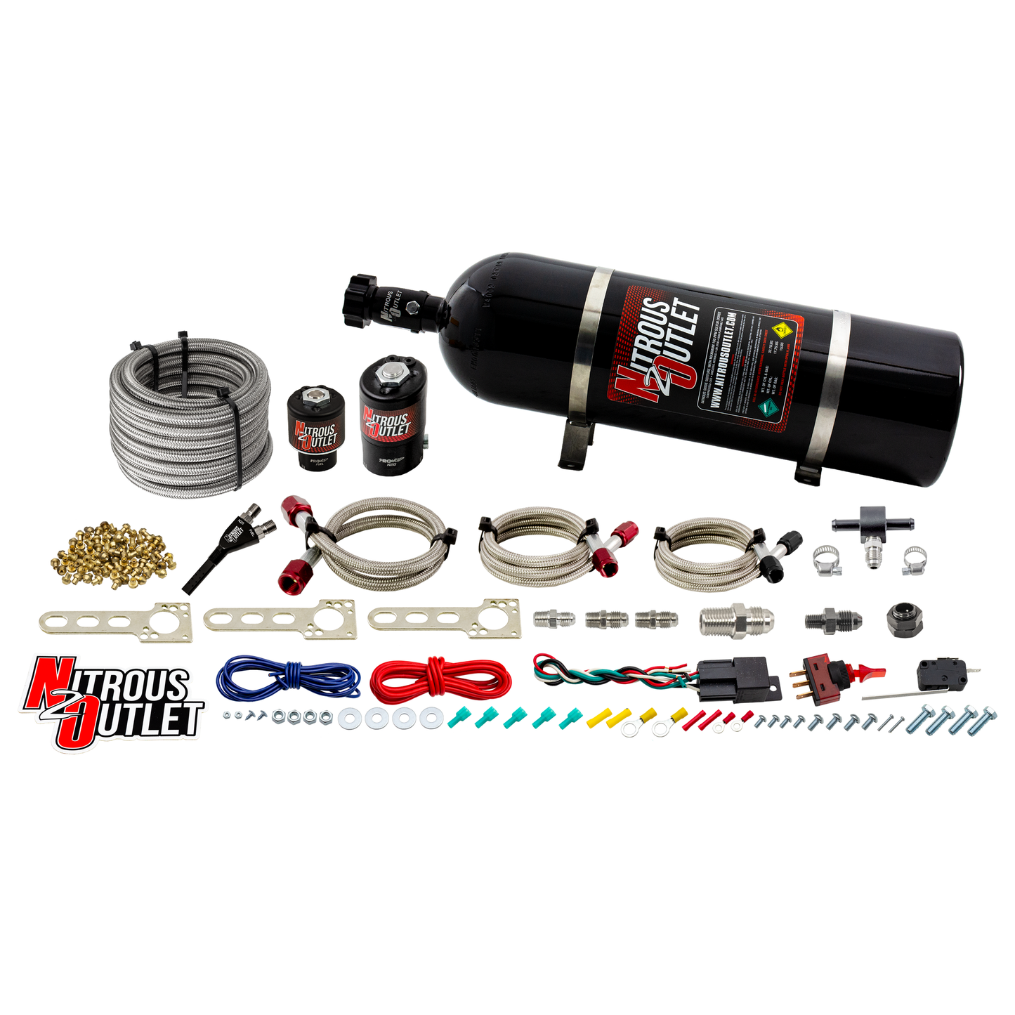 Universal EFI Single Hydra Nozzle System - Gas/E85 (5-55psi)(50-250HP)