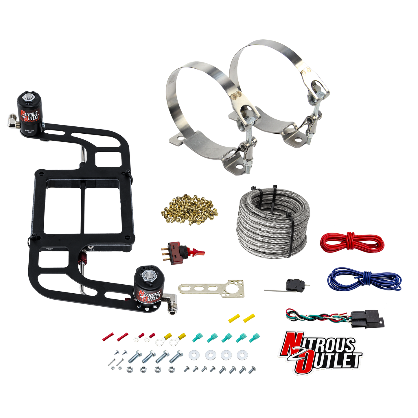 4500 Weekend Warrior System - Hard-line/.122 Nitrous Solenoid/.177 Fuel Solenoid/Boomerang Solenoid Bracket - (Gas/E85)(5-55 psi)(50-350 HP)