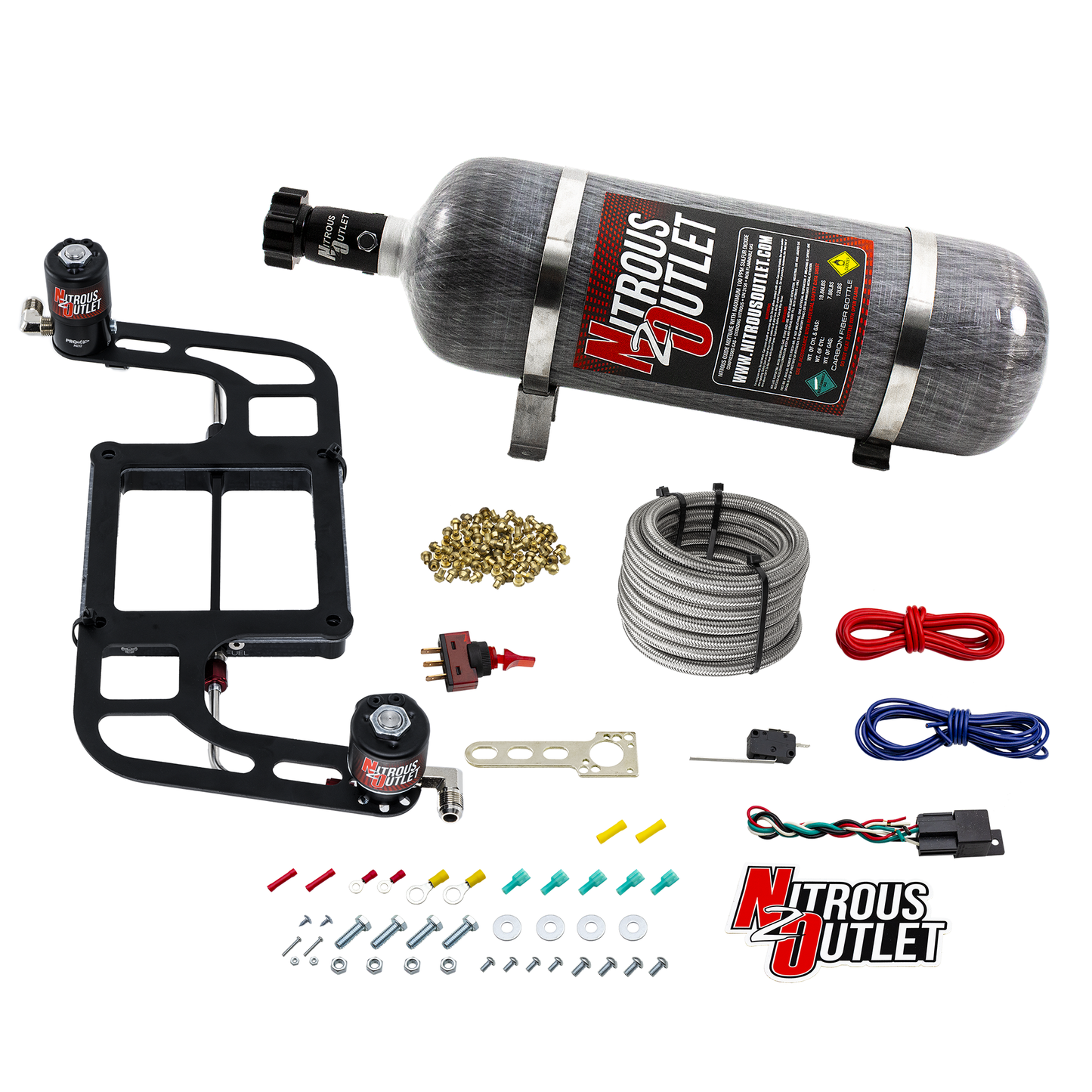 4500 Weekend Warrior System - Hard-line/.122 Nitrous Solenoid/.177 Fuel Solenoid/Boomerang Solenoid Bracket - (Gas/E85)(5-55 psi)(50-350 HP)