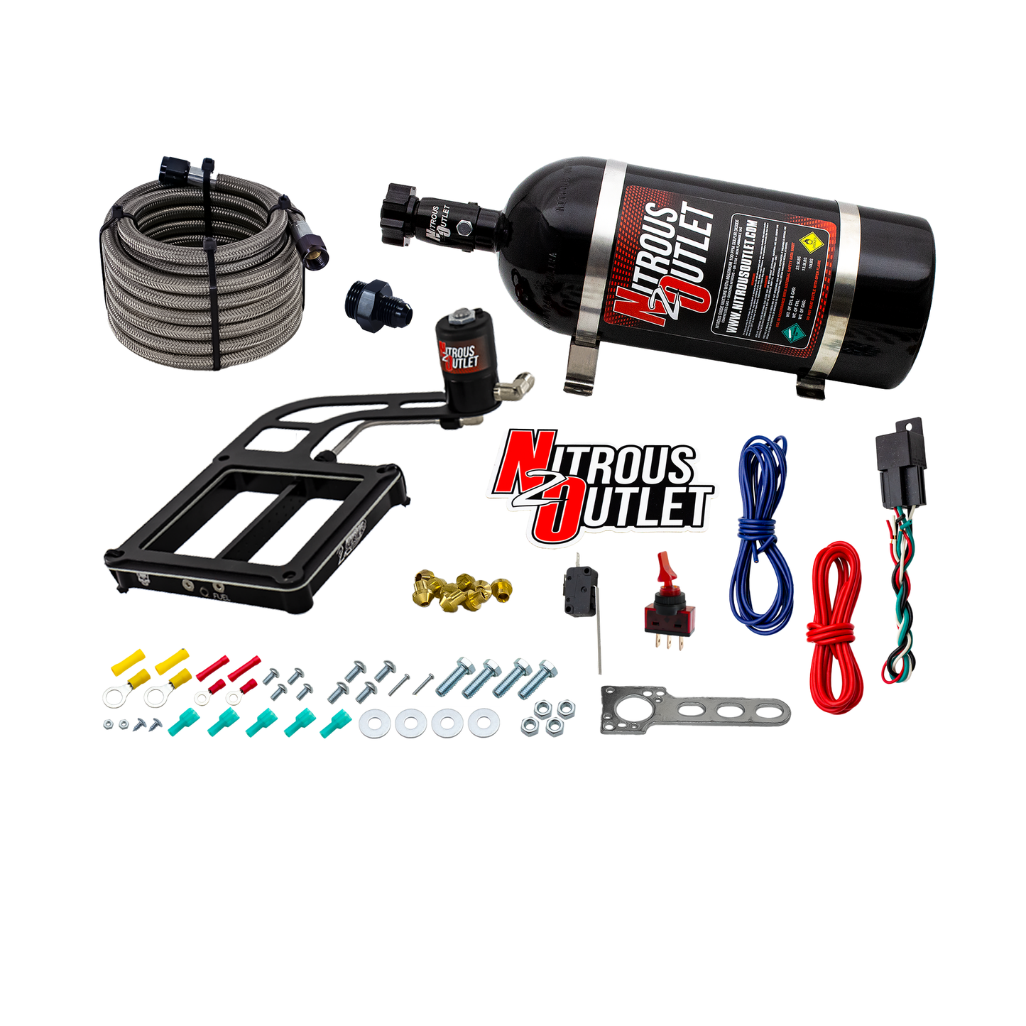 Dry 4500 Weekend Warrior System - Hard-line/.122 Nitrous Solenoid/Boomerang Solenoid Bracket - (50-350 HP)(No Bottle)