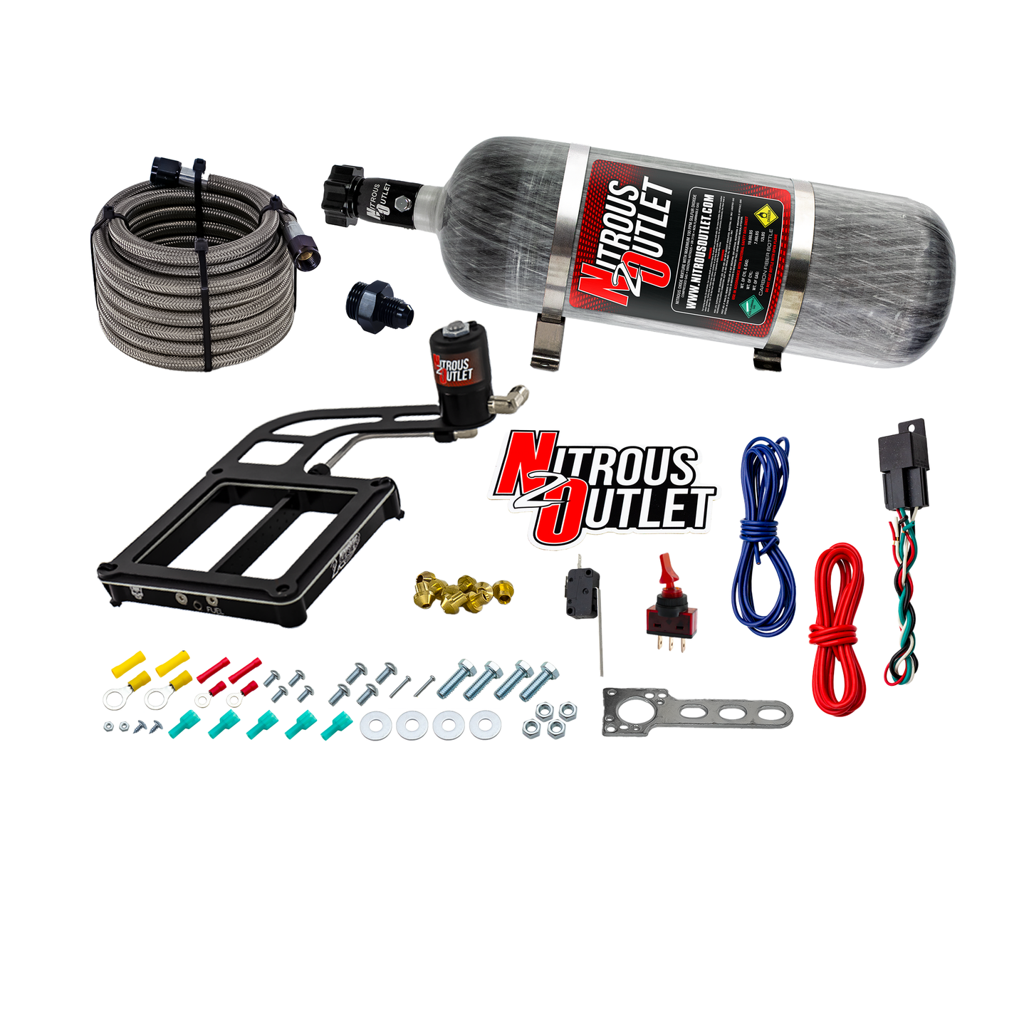 Dry 4500 Weekend Warrior System - Hard-line/.122 Nitrous Solenoid/Boomerang Solenoid Bracket - (50-350 HP)(No Bottle)
