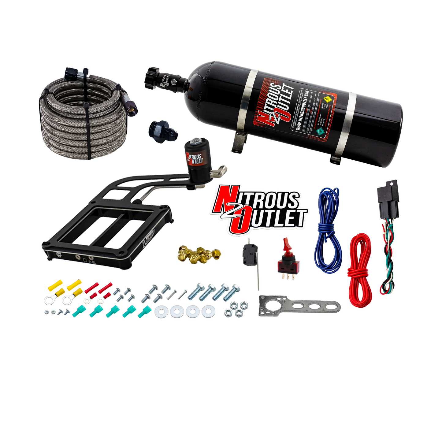 Dry 4500 Weekend Warrior System - Hard-line/.122 Nitrous Solenoid/Boomerang Solenoid Bracket - (50-350 HP)(No Bottle)