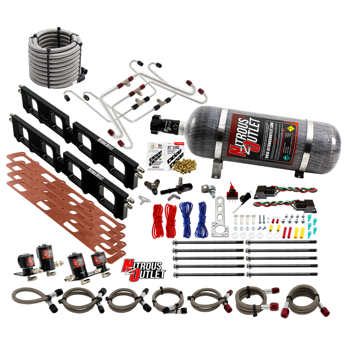 Dodge 2015-2023 6.2L Hemi Hellcat/Challenger/Charger/Red Eye/Demon/2018-2021 Track Hawk Blower Spacer Plate System - Gas/E85 (45-55psi)(130-400HP)