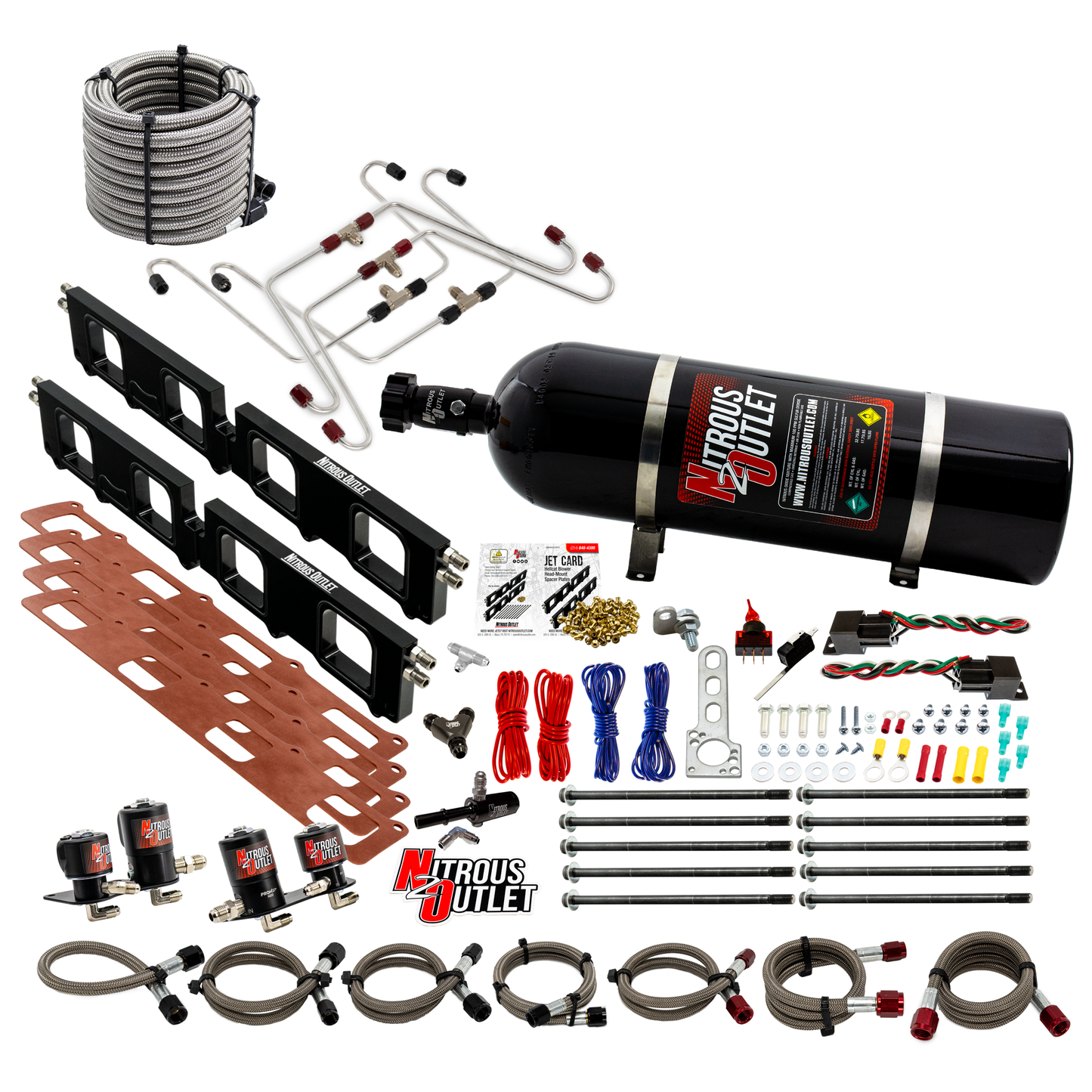 Dodge 2015-2023 6.2L Hemi Hellcat/Challenger/Charger/Red Eye/Demon/2018-2021 Track Hawk Blower Spacer Plate System - Gas/E85 (45-55psi)(130-400HP)