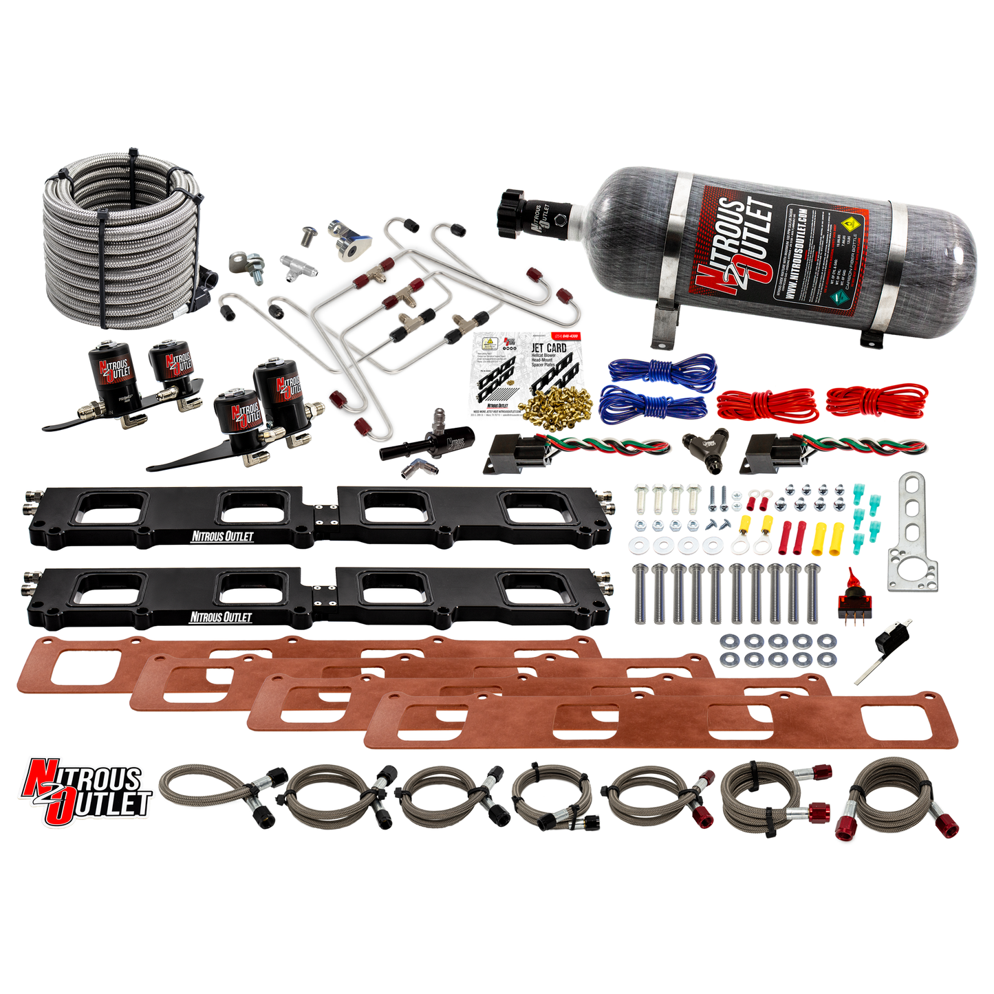 Dodge 2015-2023 6.2L Hemi Hellcat Challenger/Charger/Red Eye/Demon/2018-2021 Track Hawk Whipple 3.0 or 3.8 Blower Spacer Plate System - Gas/E85 (45-55psi)(130-400HP)