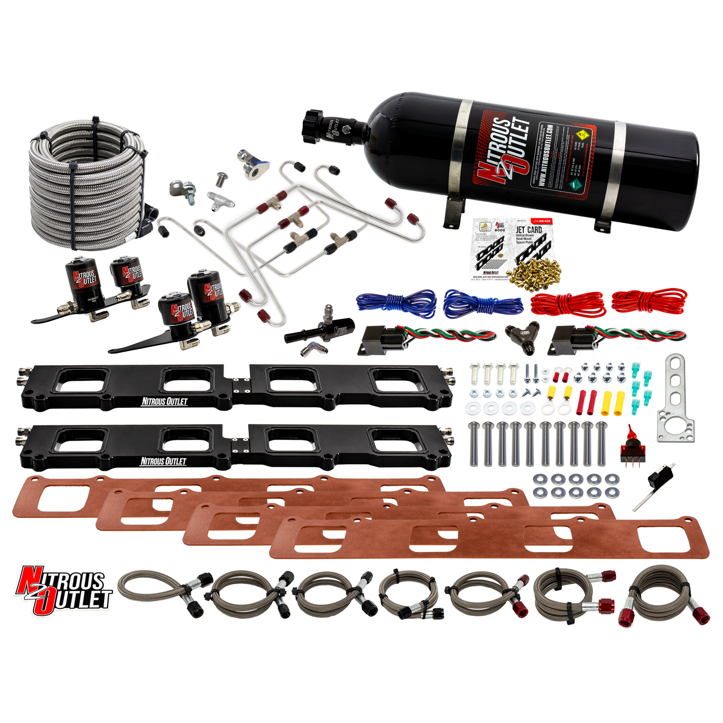 Dodge 2015-2023 6.2L Hemi Hellcat Challenger/Charger/Red Eye/Demon/2018-2021 Track Hawk Whipple 3.0 or 3.8 Blower Spacer Plate System - Gas/E85 (45-55psi)(130-400HP)