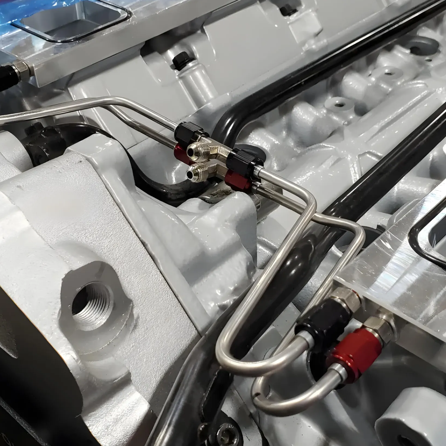 Nitrous Outlet 5.7, 6.1, & 6.4 2008-2021 Eagle & Apache Head, 2015-2023 6.2L Hellcat Blower Spacer Plate System Hard-Lines