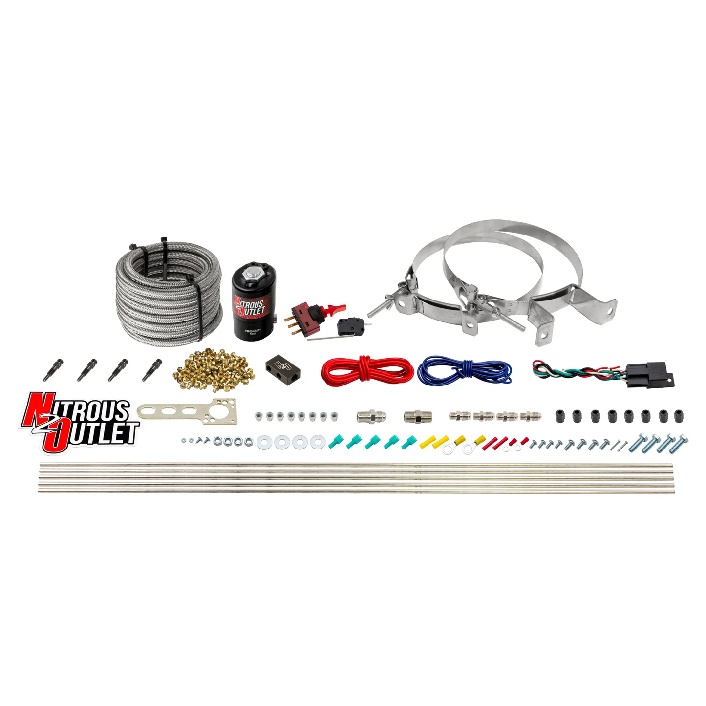 EFI 4 Cylinder 1 Solenoid Dry Direct Port System With Distribution Block and SBT Nozzles