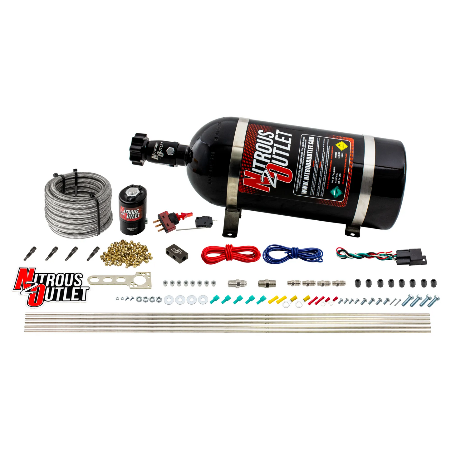 EFI 4 Cylinder 1 Solenoid Dry Direct Port System With Distribution Block and SBT Nozzles