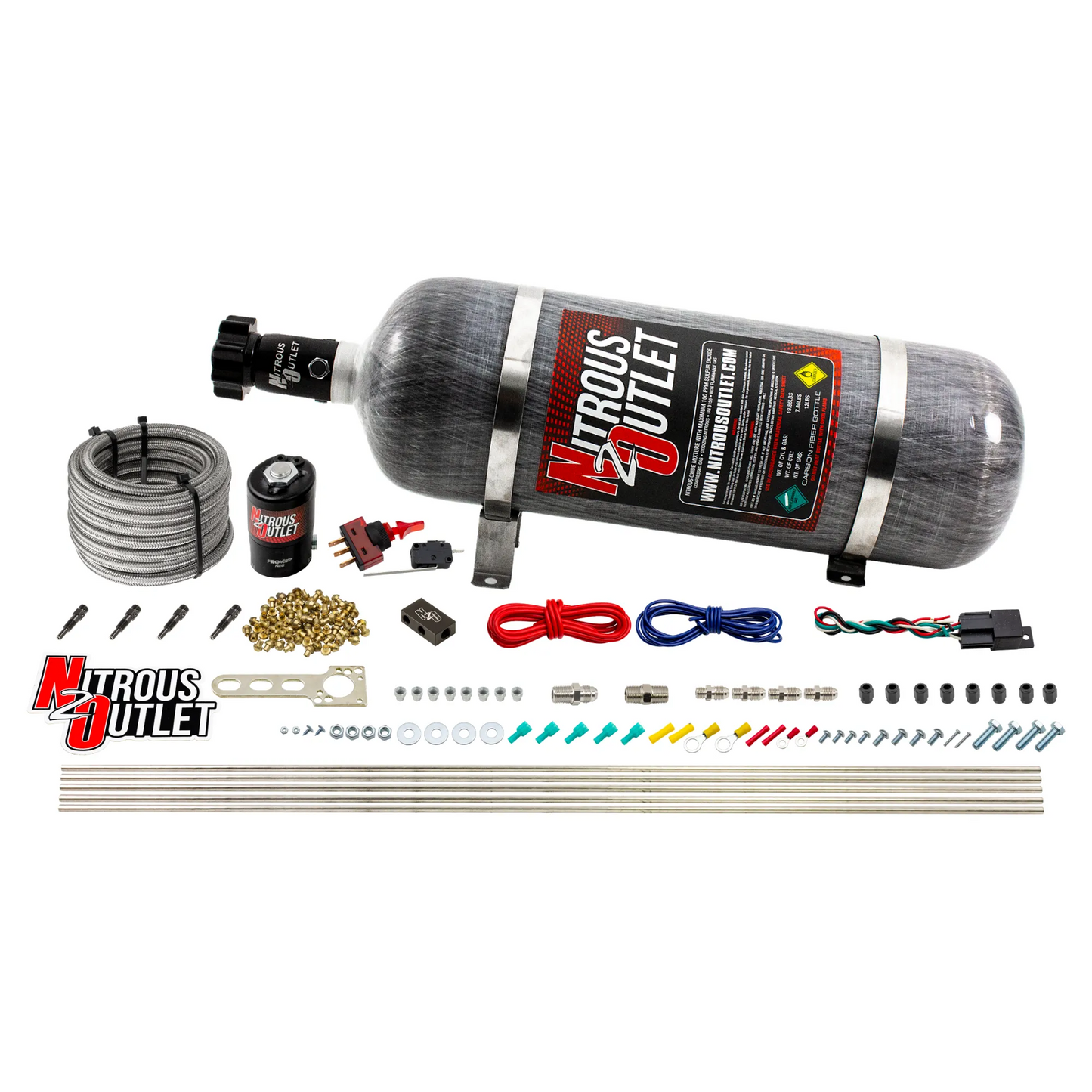 EFI 4 Cylinder 1 Solenoid Dry Direct Port System With Distribution Block and SBT Nozzles