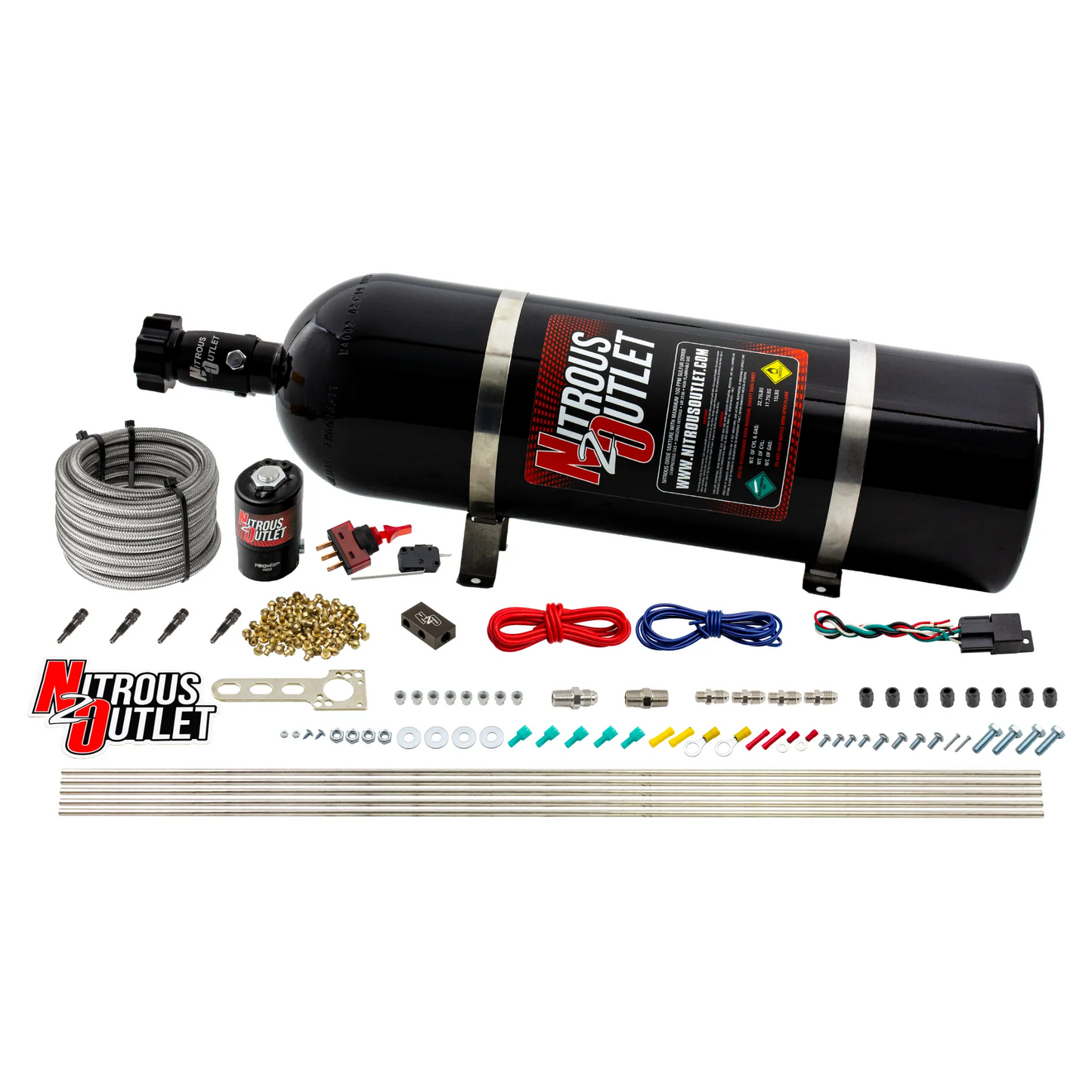 EFI 4 Cylinder 1 Solenoid Dry Direct Port System With Distribution Block and SBT Nozzles