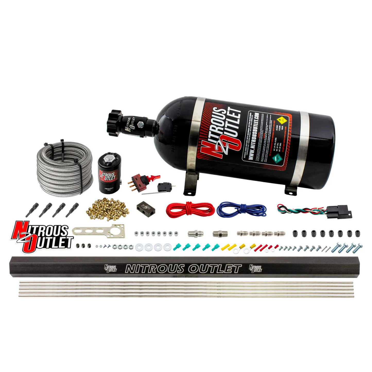 EFI 4 Cylinder 1 Solenoid Dry Direct Port System With Single Rail with SBT Nozzles