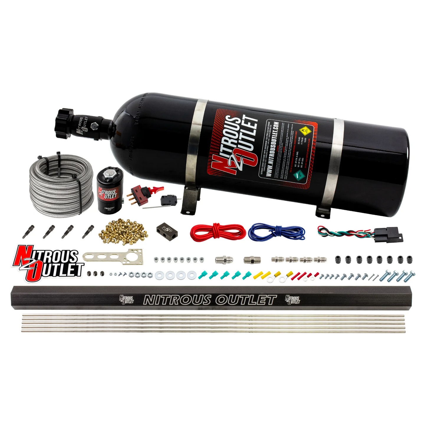EFI 4 Cylinder 1 Solenoid Dry Direct Port System With Single Rail with SBT Nozzles