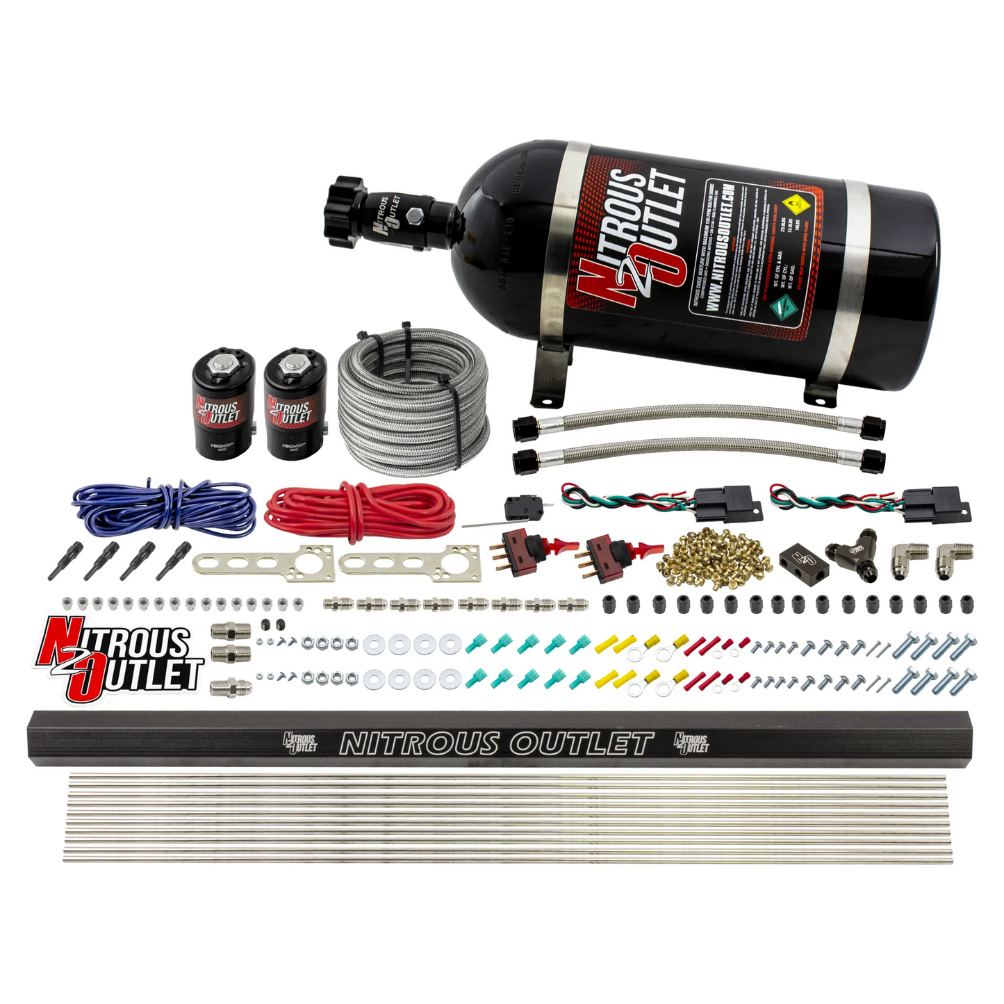 EFI 4 Cylinder 2 Solenoid Dual Stage Dry Direct Port System With Single Rail