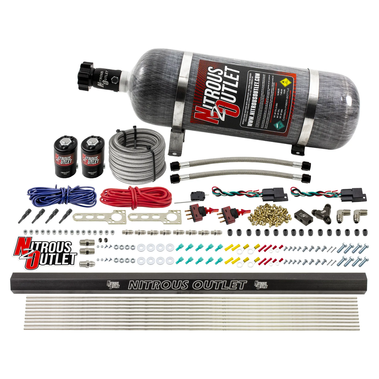 EFI 4 Cylinder 2 Solenoid Dual Stage Dry Direct Port System With Single Rail