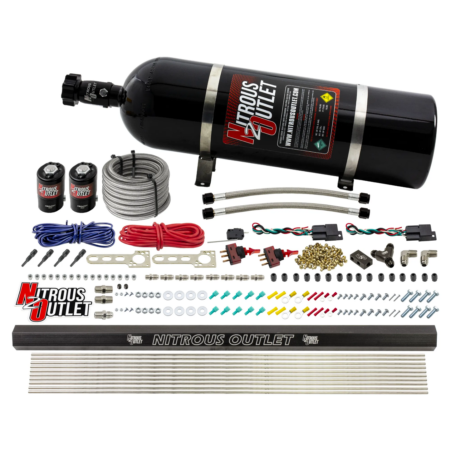 EFI 4 Cylinder 2 Solenoid Dual Stage Dry Direct Port System With Single Rail