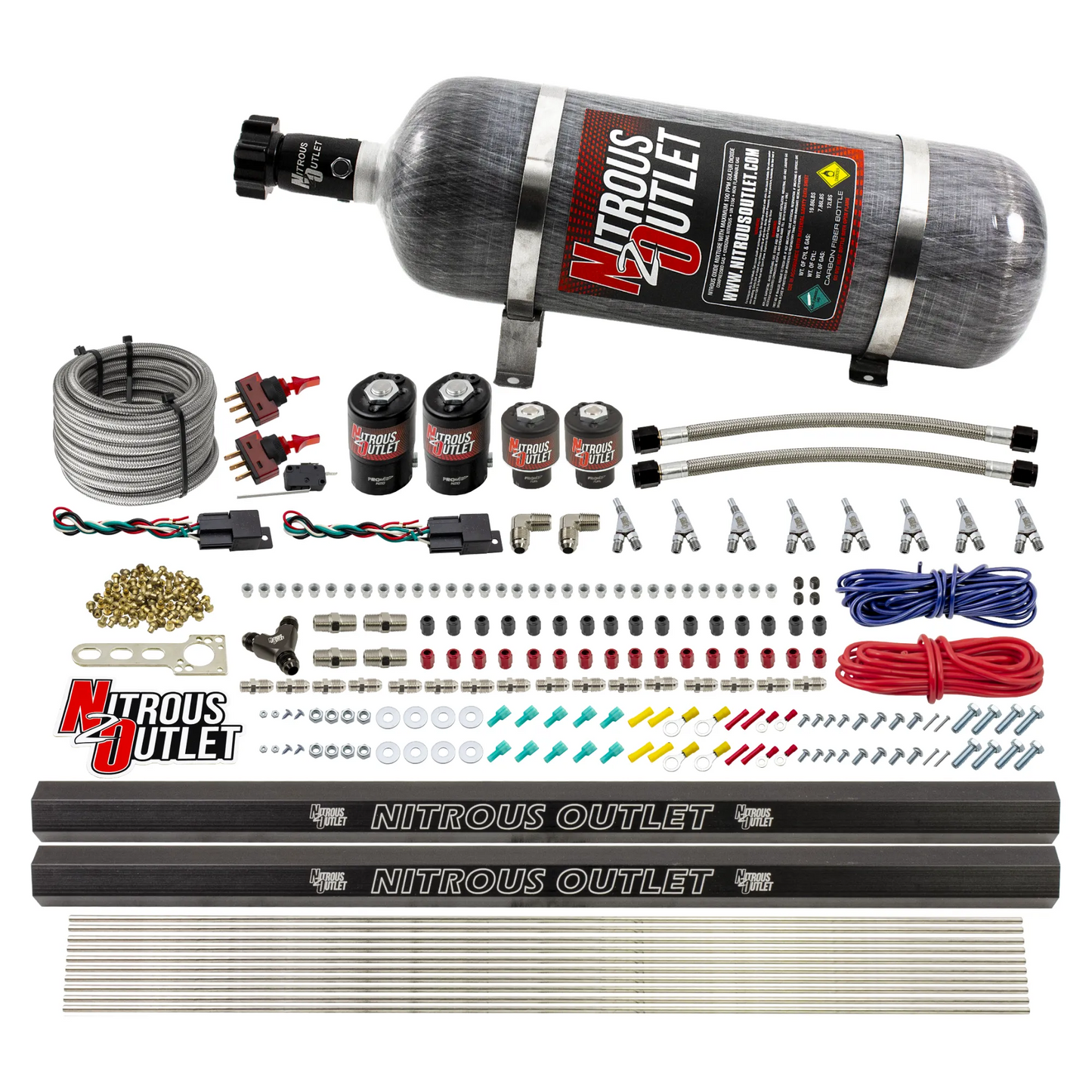 4 Cylinder 4 Solenoid Dual Stage Direct Port System With Dual Injection Rails, SBT Nozzle (Methanol)