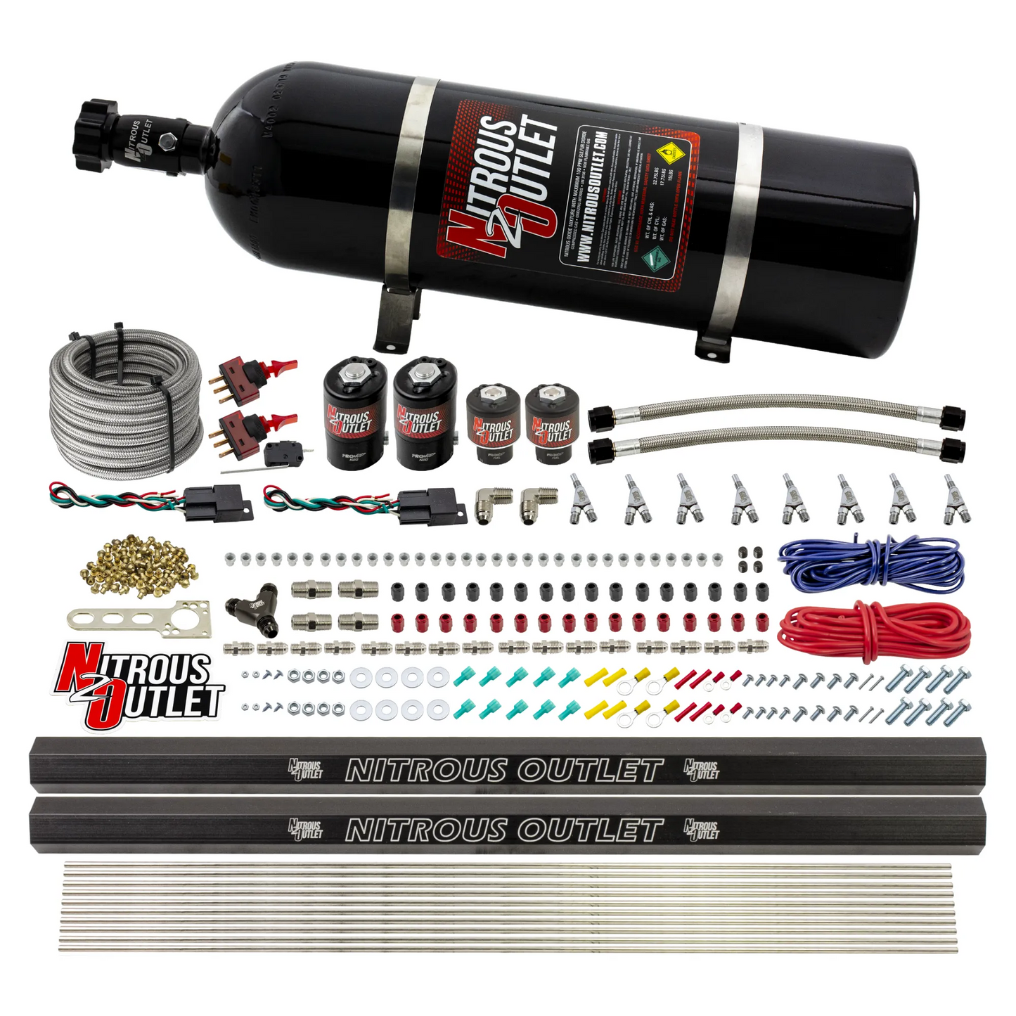 4 Cylinder 4 Solenoid Dual Stage Direct Port System With Dual Injection Rails, SBT Nozzle (Methanol)