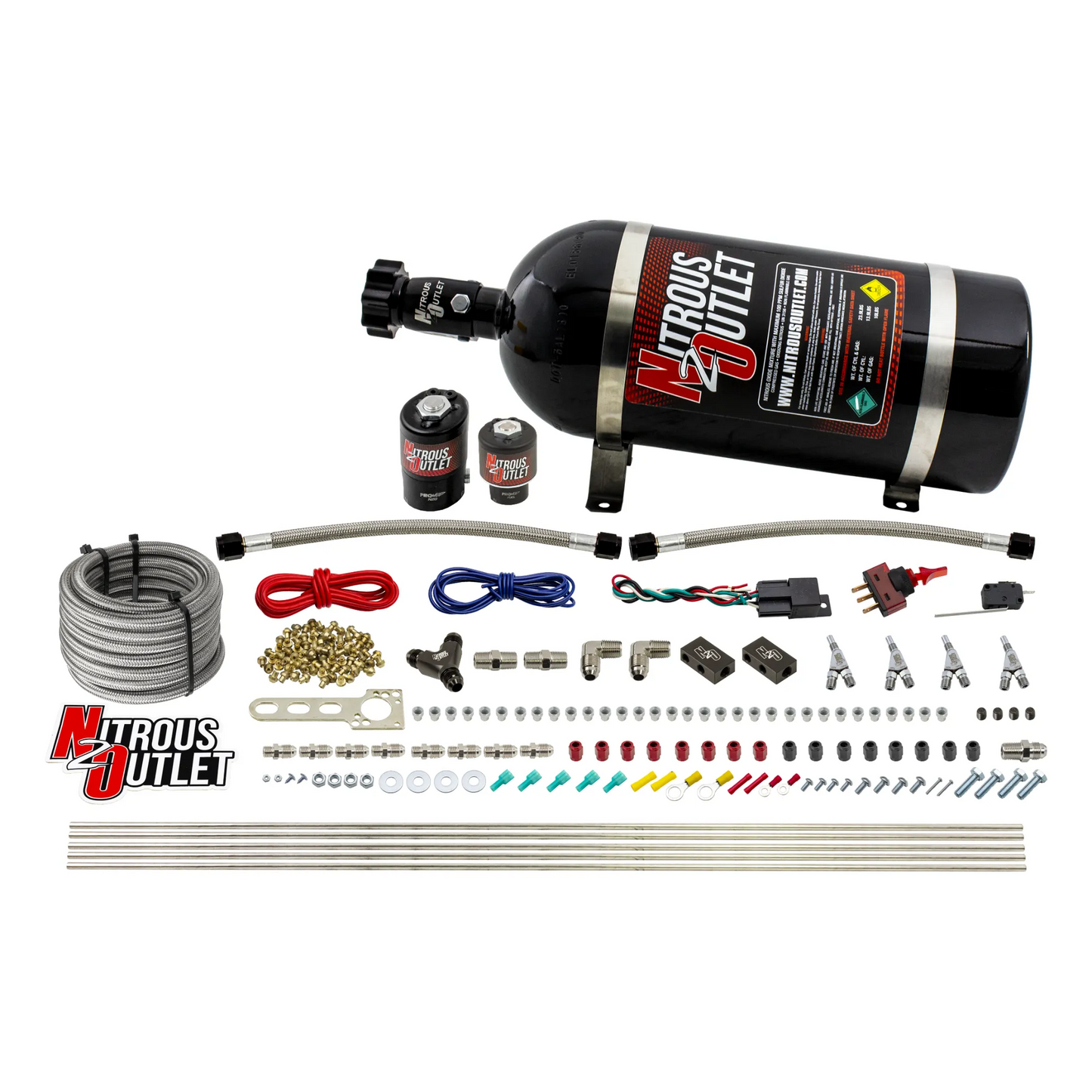 4 Cylinder 2 Solenoid Direct Port System With Distribution Blocks, SBT Nozzle (Methanol)