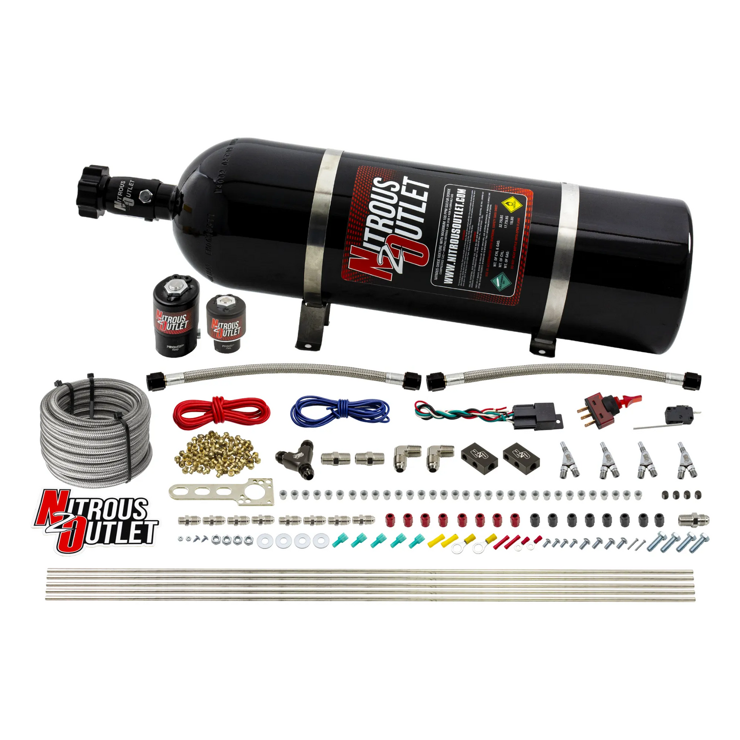 4 Cylinder 2 Solenoid Direct Port System With Distribution Blocks, SBT Nozzle (Methanol)