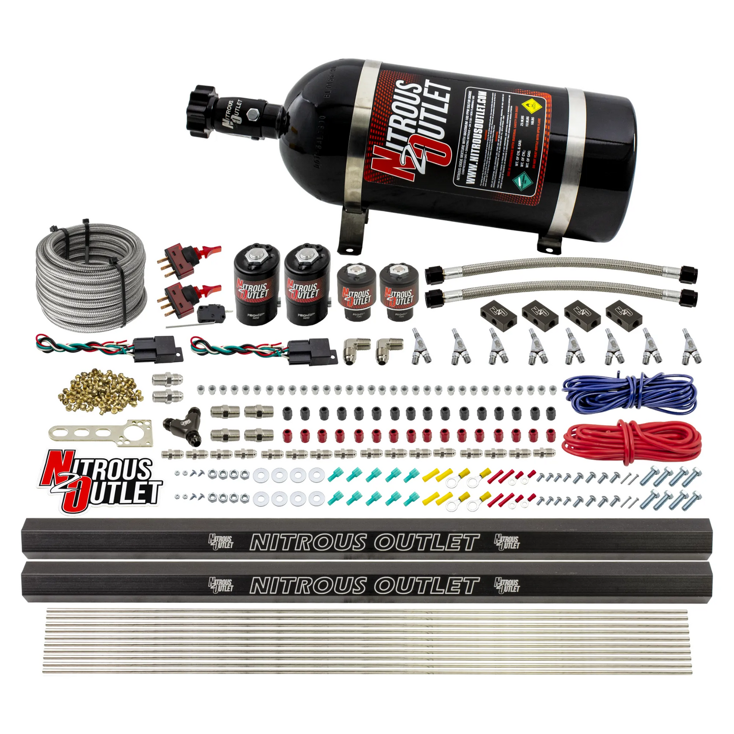 4 Cylinder 4 Solenoid Dual Stage Direct Port System With Distribution Blocks, SBT Nozzle (Methanol)