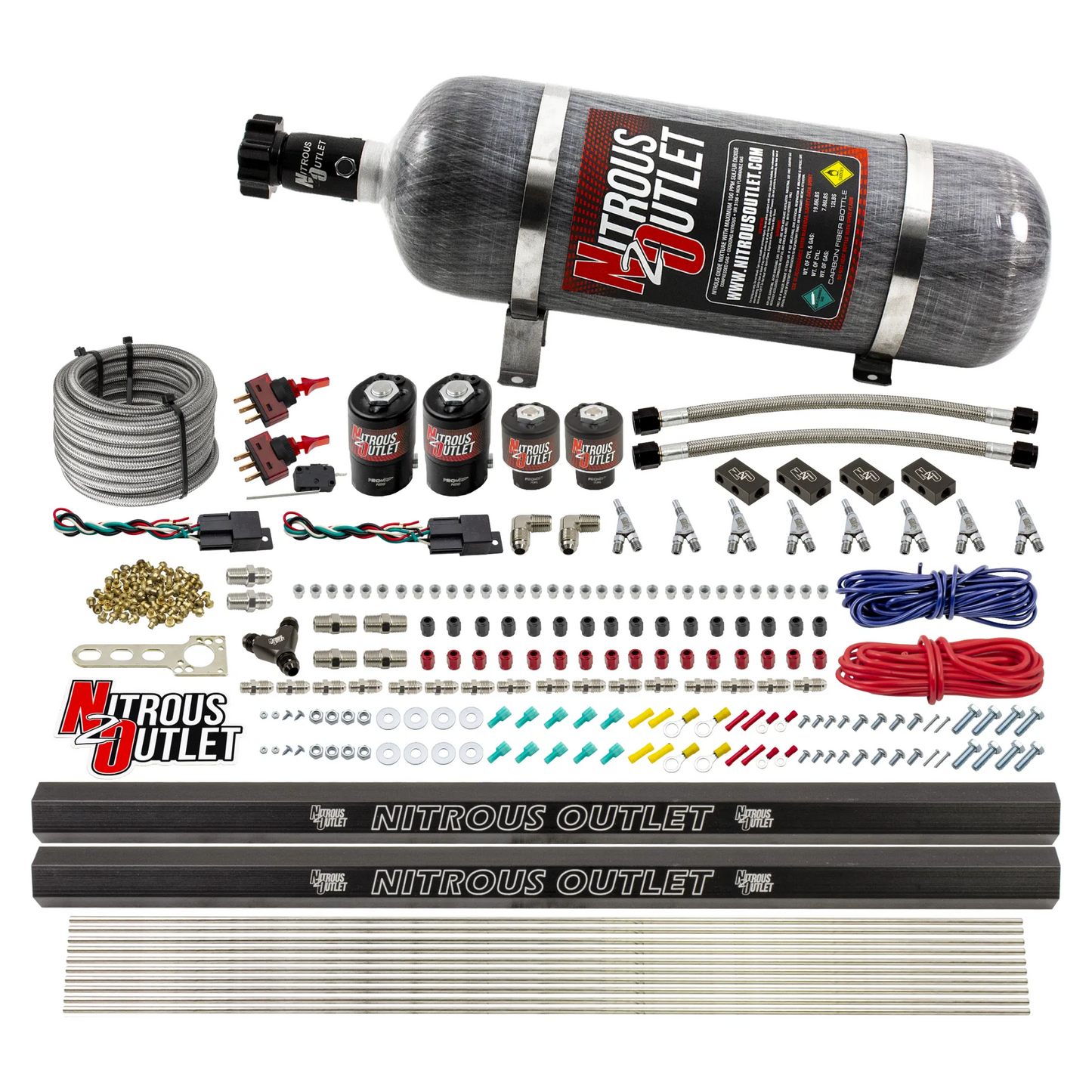 4 Cylinder 4 Solenoid Dual Stage Direct Port System With Distribution Blocks, SBT Nozzle (Methanol)