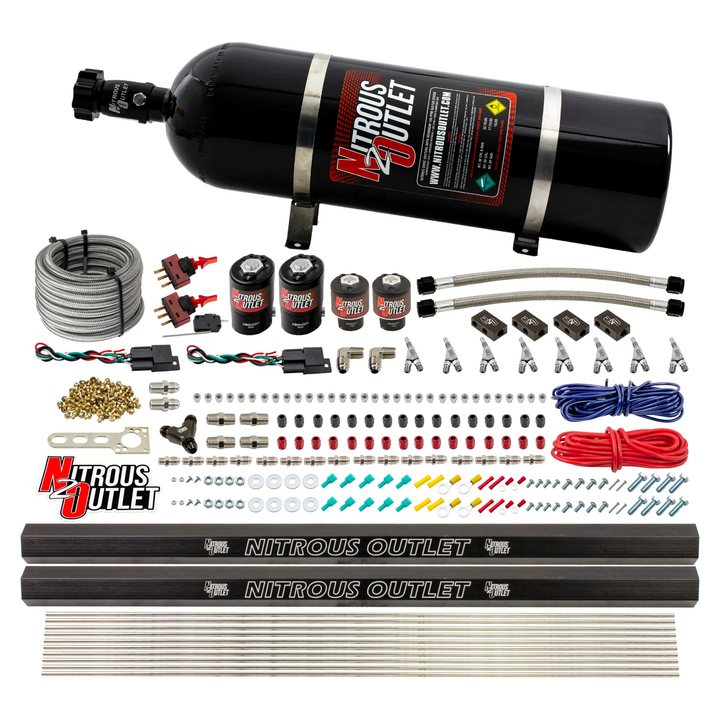 4 Cylinder 4 Solenoid Dual Stage Direct Port System With Distribution Blocks, SBT Nozzle (Methanol)