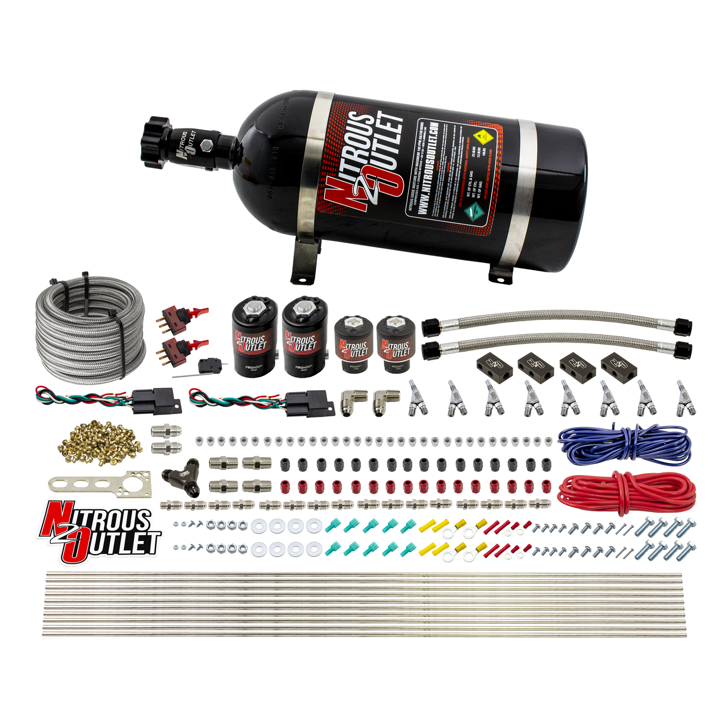 4 Cylinder 4 Solenoid Dual Stage Direct Port System With Distribution Blocks, SBT Nozzle (E85)