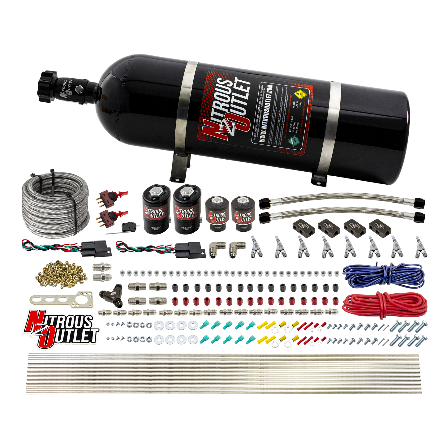 4 Cylinder 4 Solenoid Dual Stage Direct Port System With Distribution Blocks, SBT Nozzle (E85)