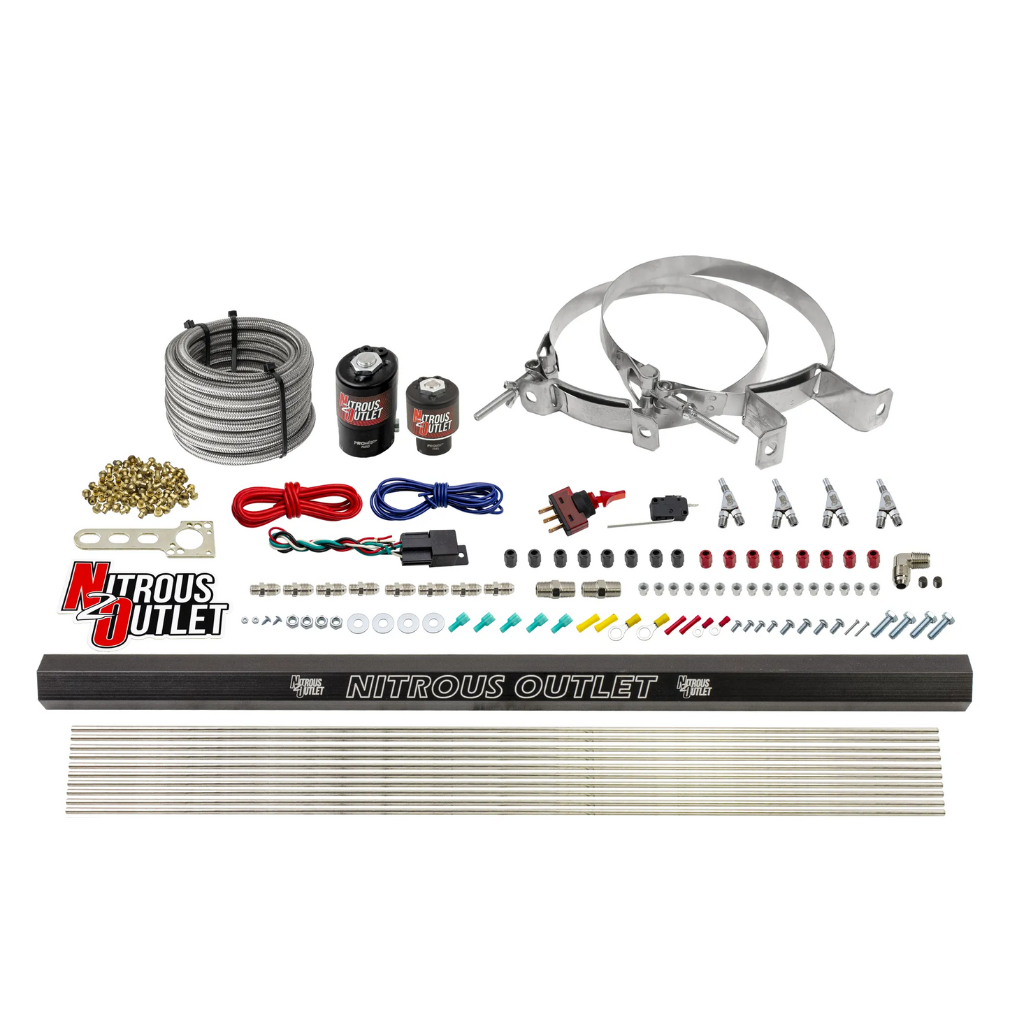 4 Cylinder 2 Solenoid Direct Port System With Single Injection Rail, SBT Nozzle (Gas) - 45-55 PSI