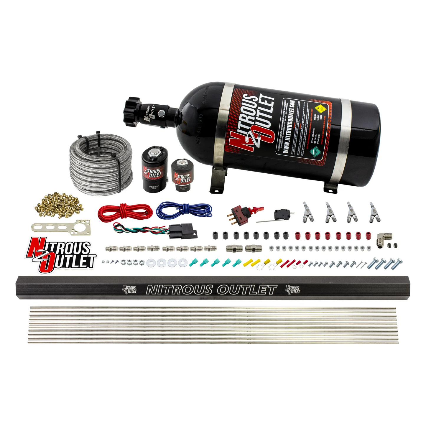 4 Cylinder 2 Solenoid Direct Port System With Single Injection Rail, SBT Nozzle (Gas) - 45-55 PSI