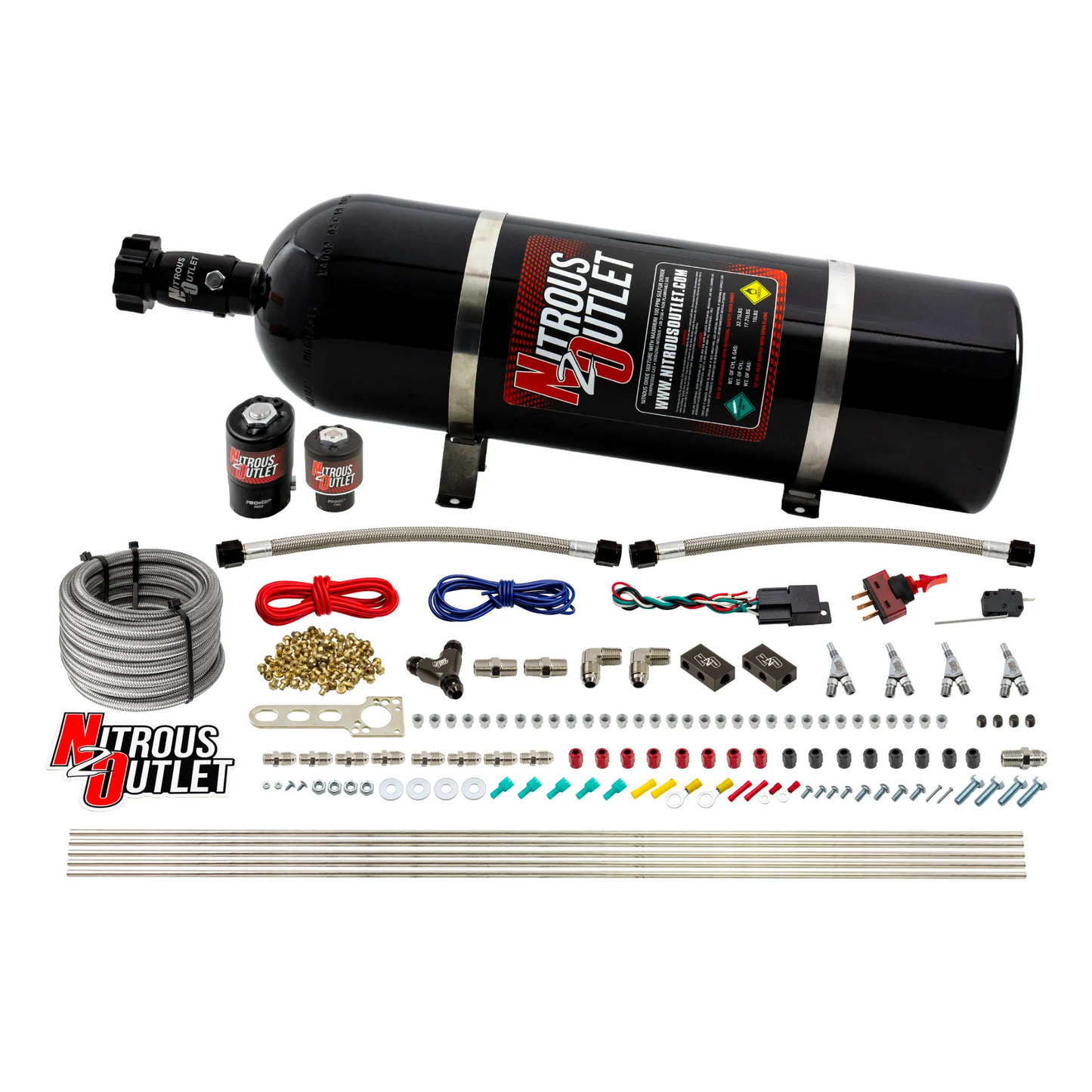 4 Cylinder 2 Solenoid Direct Port System With Distribution Blocks, SBT Nozzle (Gas)
