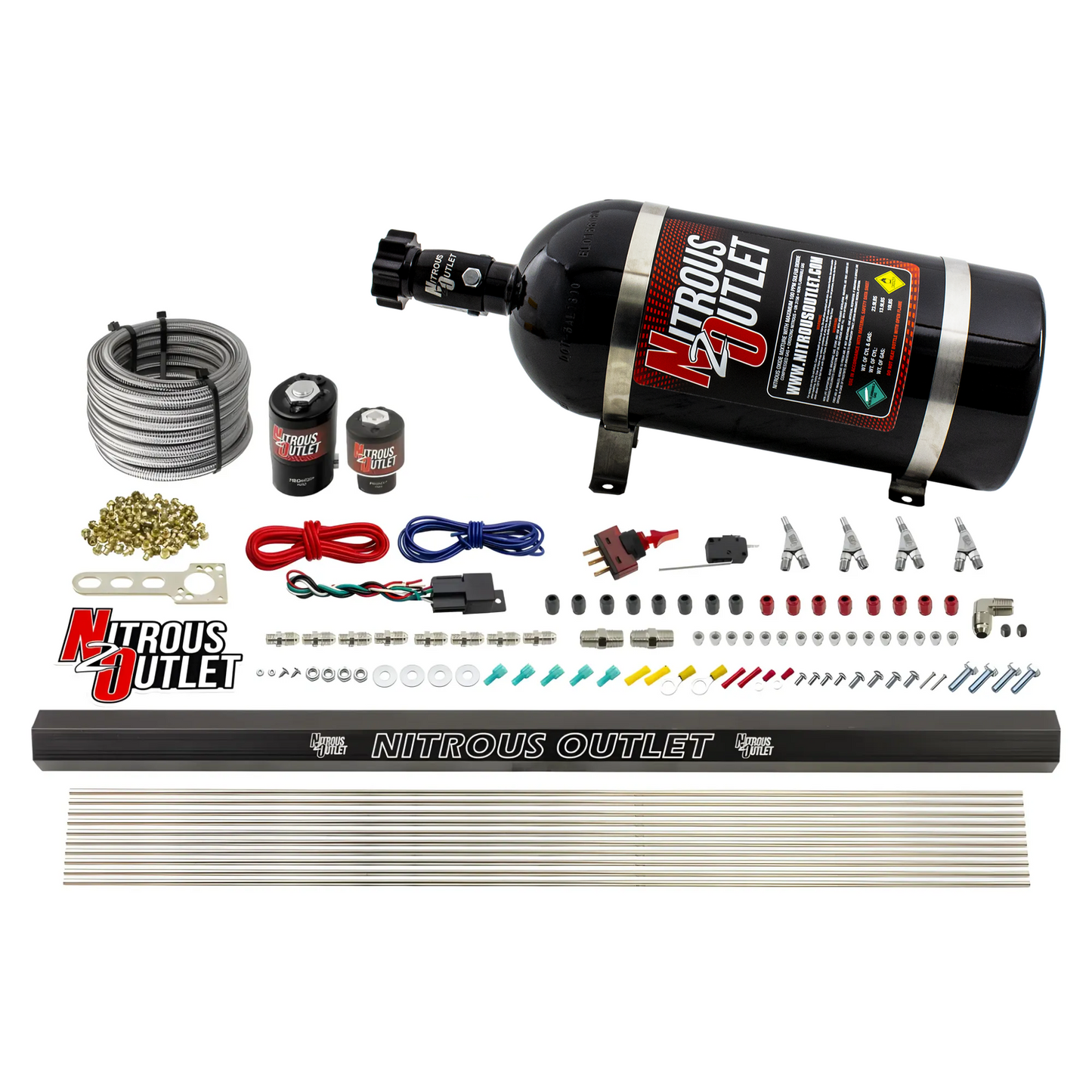 4 Cylinder 2 Solenoid Direct Port System With Single Injection Rail, SBT Nozzle (E85) - 45-55 PSI