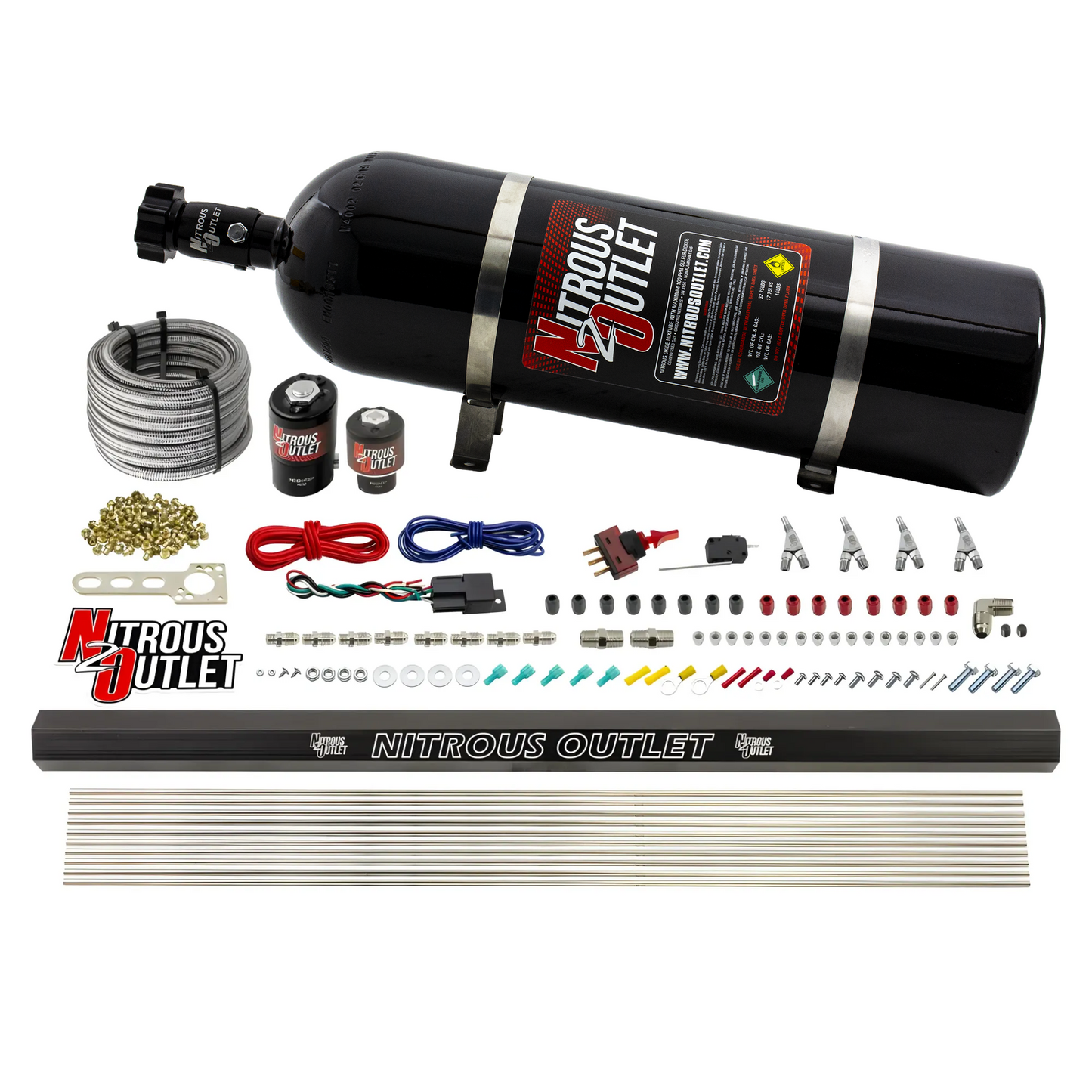 4 Cylinder 2 Solenoid Direct Port System With Single Injection Rail, SBT Nozzle (E85) - 45-55 PSI
