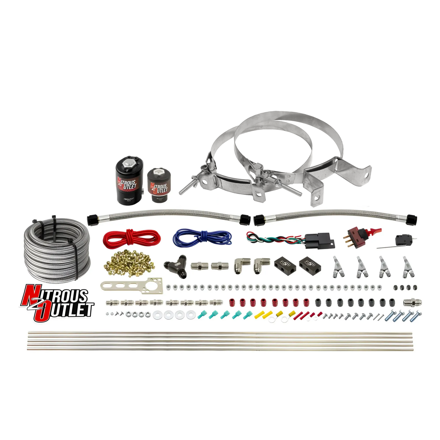 4 Cylinder 2 Solenoid Direct Port System With Distribution Blocks, SBT Nozzle (E85) - 45-55 PSI