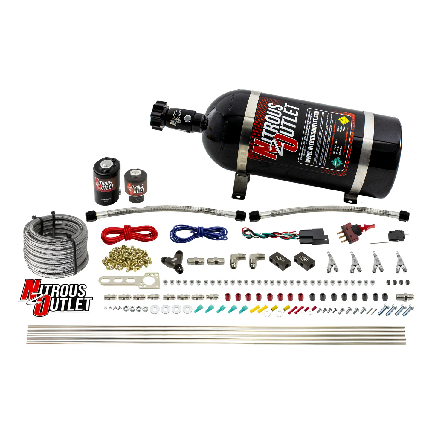 4 Cylinder 2 Solenoid Direct Port System With Distribution Blocks, SBT Nozzle (E85) - 45-55 PSI