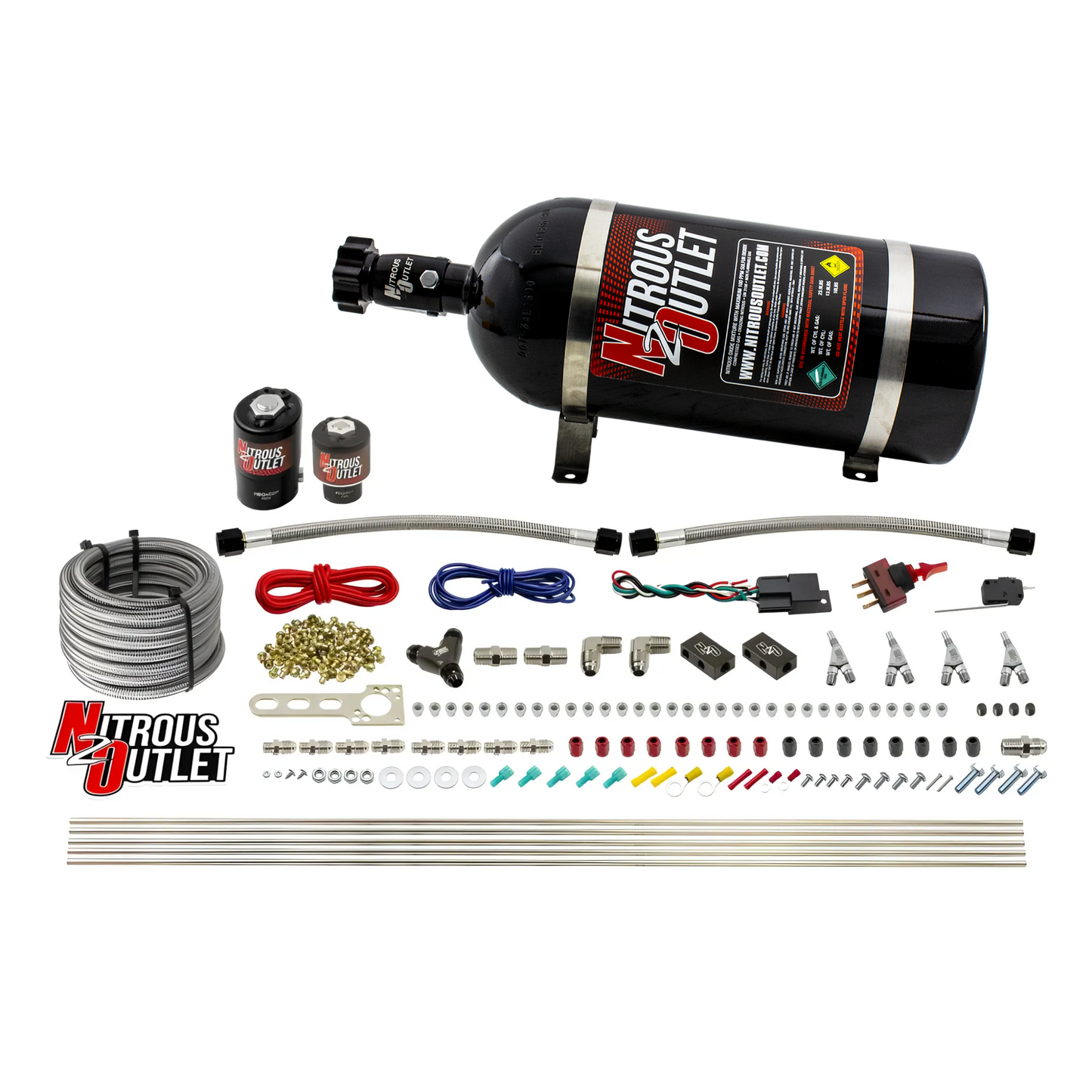 4 Cylinder 2 Solenoid Direct Port System With Distribution Blocks, SBT Nozzle (Gas) - 45-55 PSI