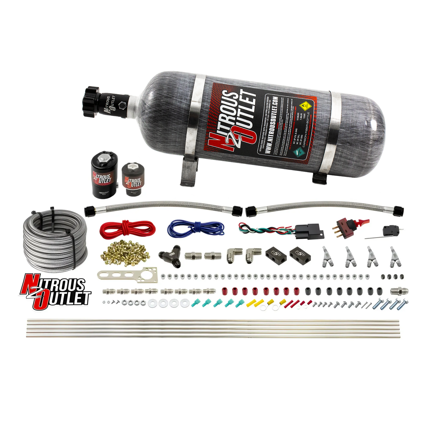 4 Cylinder 2 Solenoid Direct Port System With Distribution Blocks, SBT Nozzle (Gas) - 45-55 PSI