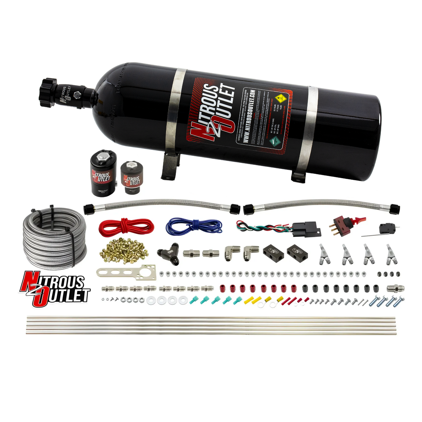 4 Cylinder 2 Solenoid Direct Port System With Distribution Blocks, SBT Nozzle (Gas) - 45-55 PSI