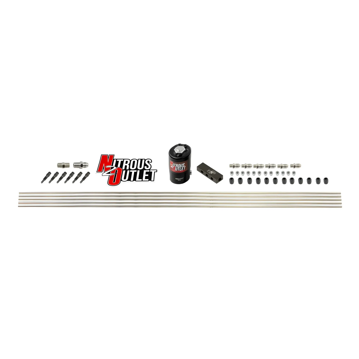 Dry 6 Cylinder 1 Solenoid Forward Plumbers Kit With Distribution Block - Straight Blow Through Nozzles
