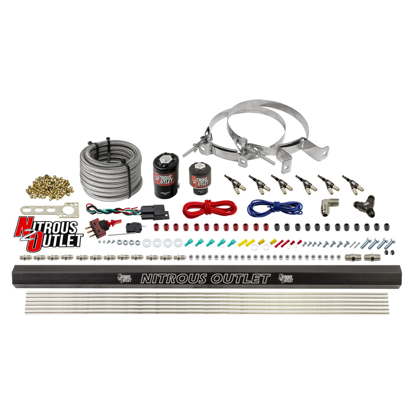 6 Cylinder 2 Solenoid Direct Port System With Single Injection Rail and 90 Degree Nozzles, Low Fuel Pressure Alcohol