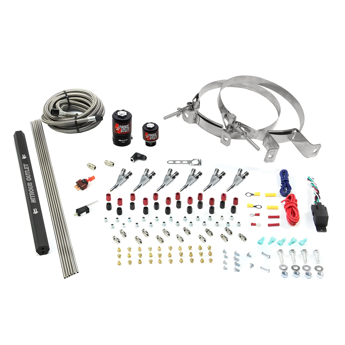 6 Cylinder 2 Solenoid Direct Port System With Single Injection Rail and Straight Blow Through Nozzles, Low Fuel Pressure E85